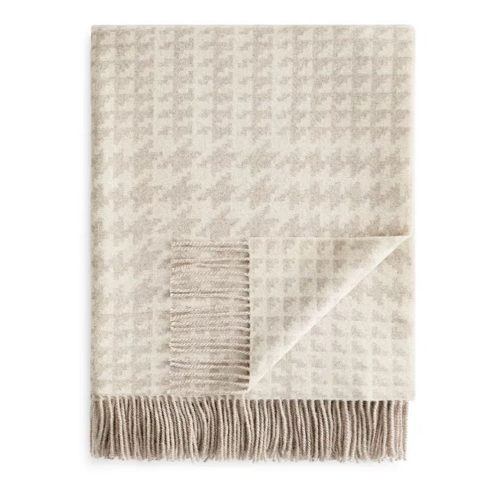 Fraas Houndstooth Wool Throw - 100% Exclusive